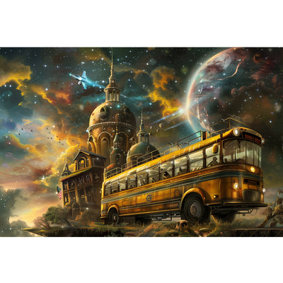 Ingooood Jigsaw Puzzle 1000 Pieces- Fantasy School Bus - Entertainment Toys for Adult Special Graduation or Birthday Gift Home Decor