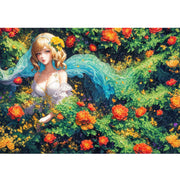 Ingooood Jigsaw Puzzle 1000 Pieces- Girl with flowers - Entertainment Toys for Adult Special Graduation or Birthday Gift Home Decor - Ingooood jigsaw puzzle 1000 piece