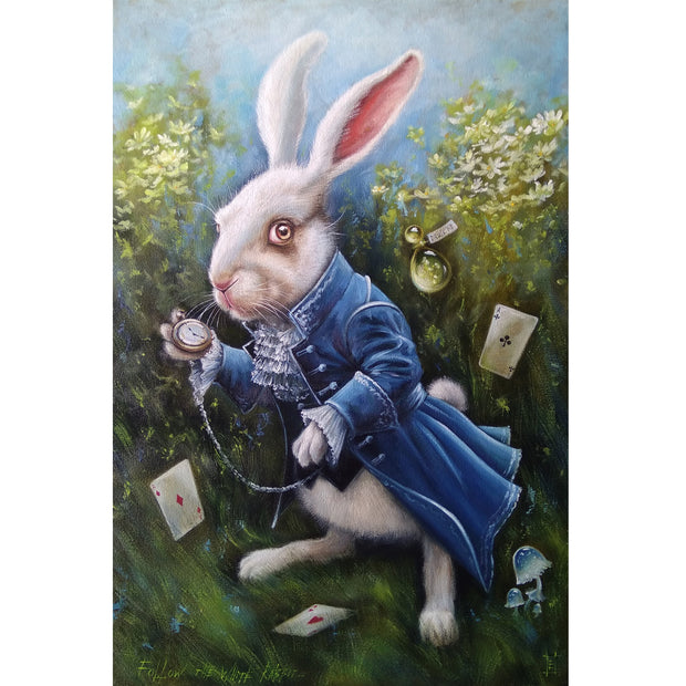 Ingooood Jigsaw Puzzle 1000 Pieces- FOLLOW THE WHITE RABBIT - Entertainment Toys for Adult Special Graduation or Birthday Gift Home Decor - Ingooood jigsaw puzzle 1000 piece